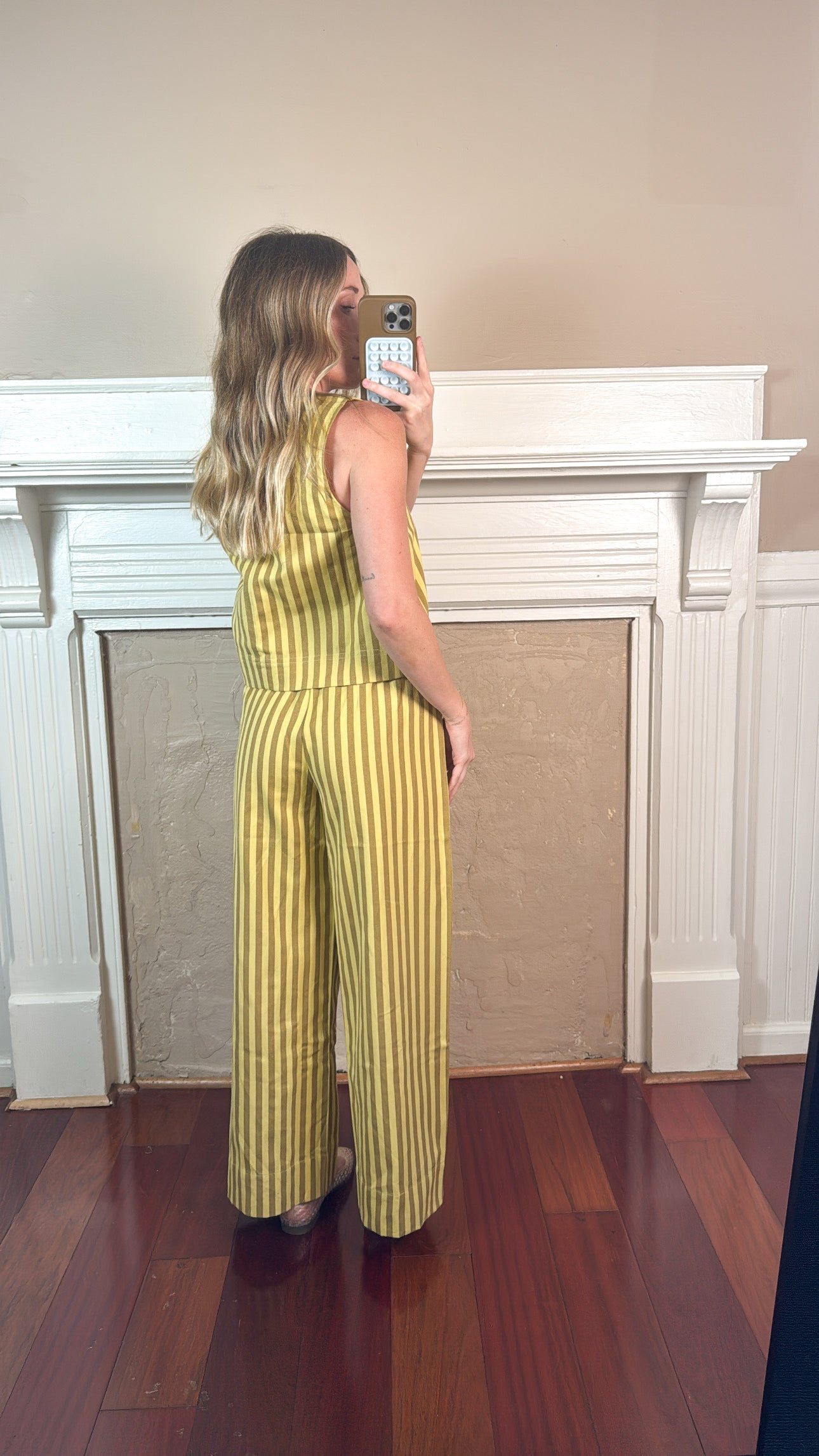 Kenny Striped Top and Pants Set - Yellow