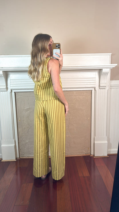 Kenny Striped Top and Pants Set - Yellow