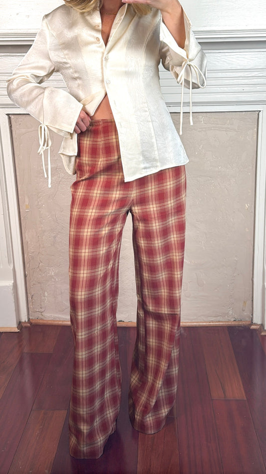 Scarlett Plaid Wide Leg Pants