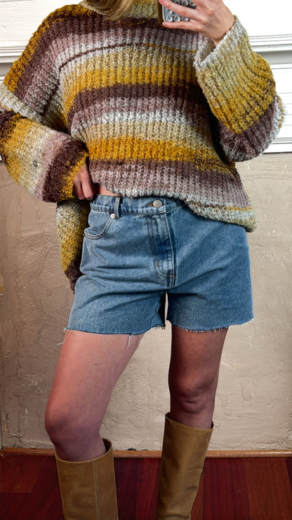 Raw Edge Denim Shorts