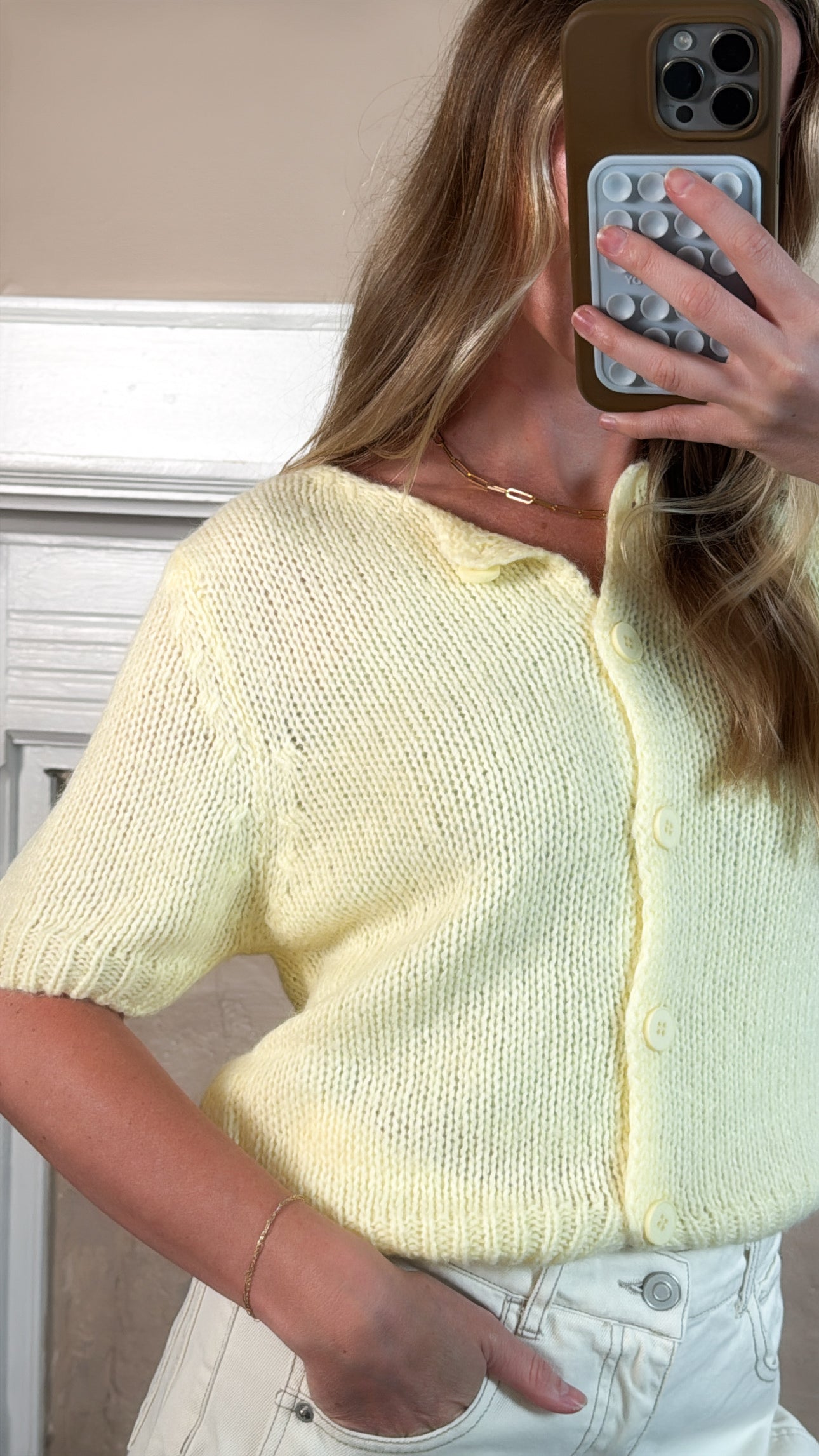 Yellow Knit Cardigan
