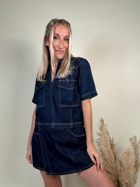 Denim Skort and Top Set