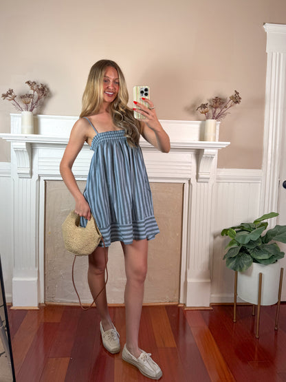 Smocked Stripe Cami Dress