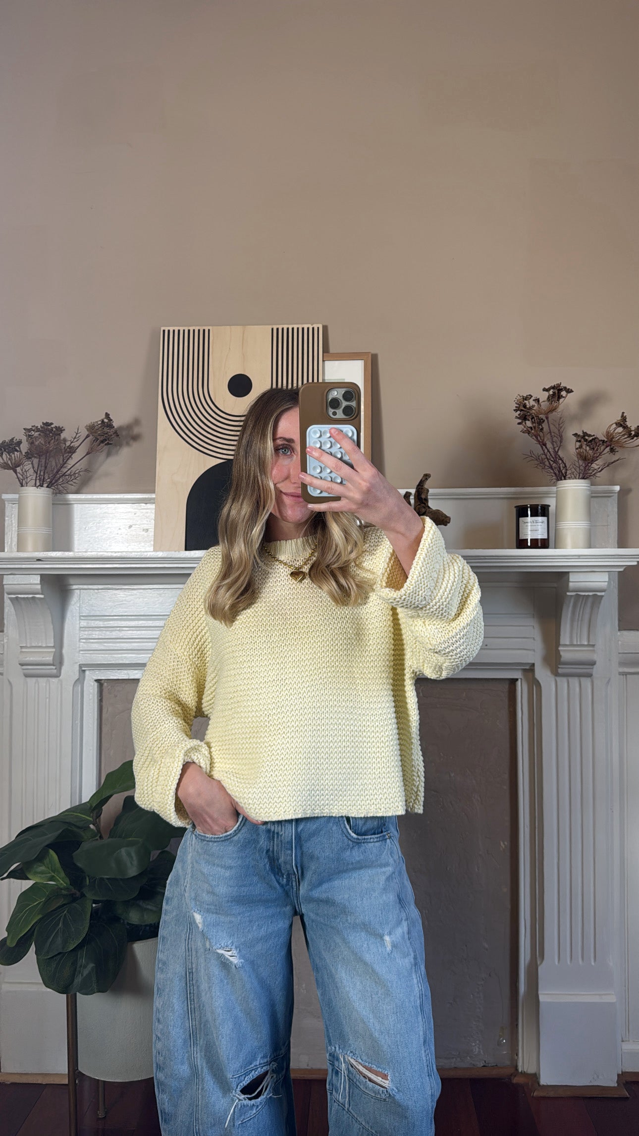 Cassie Crochet Sweater - Butter Yellow