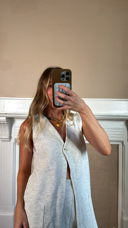 V-Neck Knit Top and Shorts Set