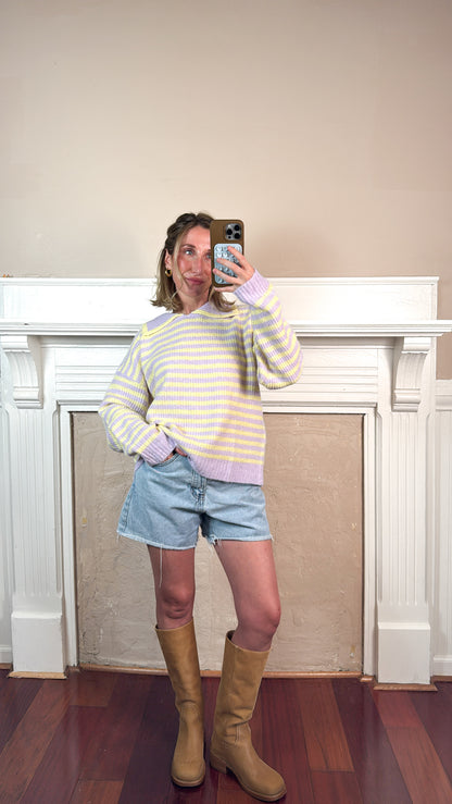 Lavender Striped Sweater