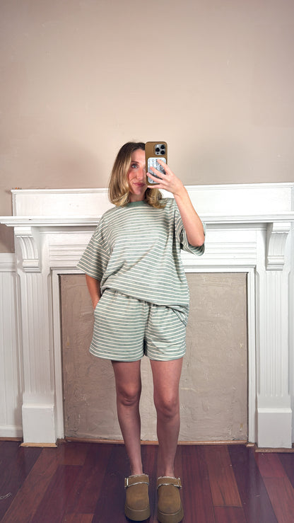 Mint Chip Striped Shorts