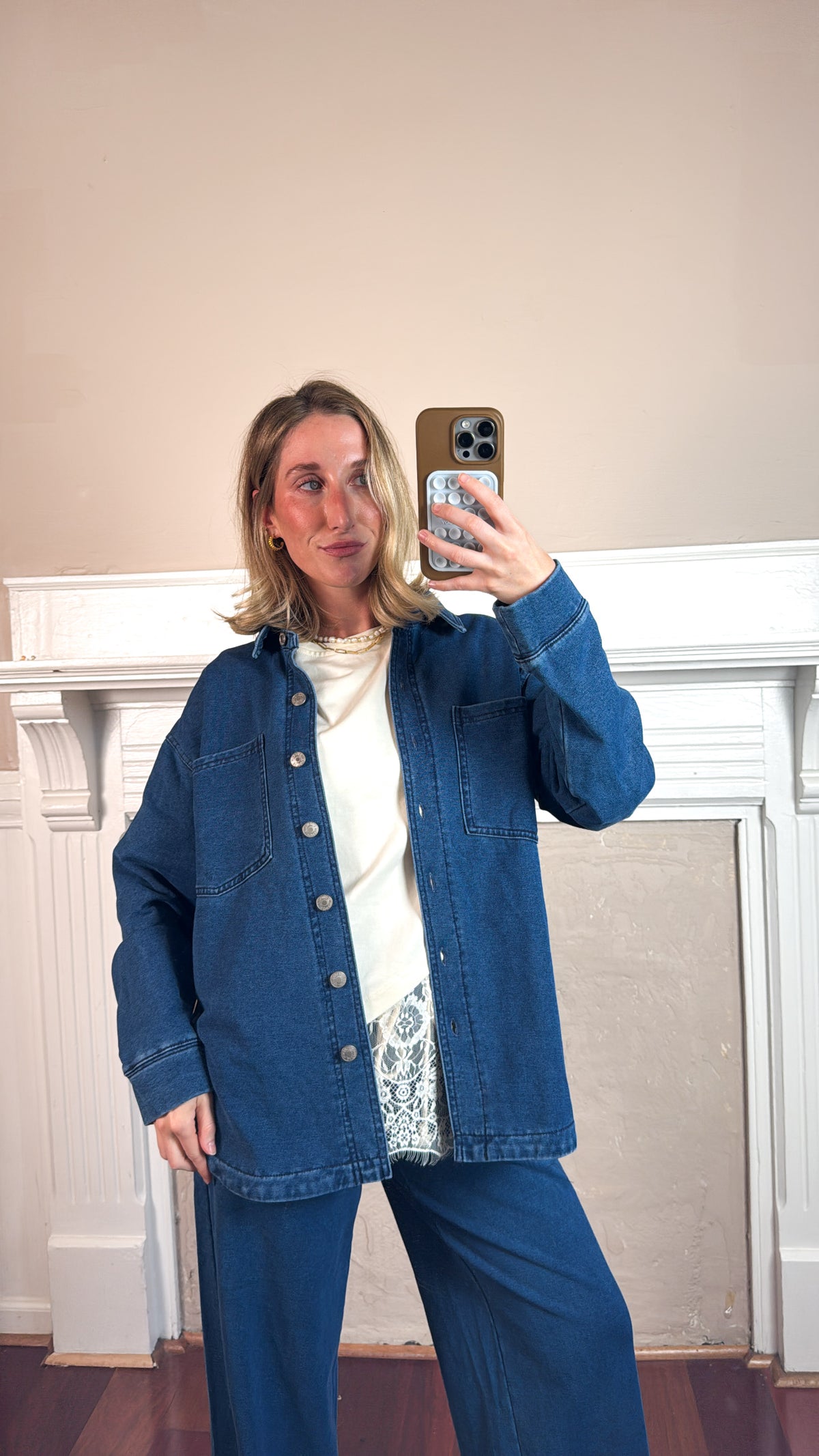Knit Cotton Button Down Jacket