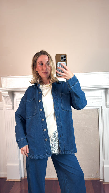 Knit Cotton Button Down Jacket