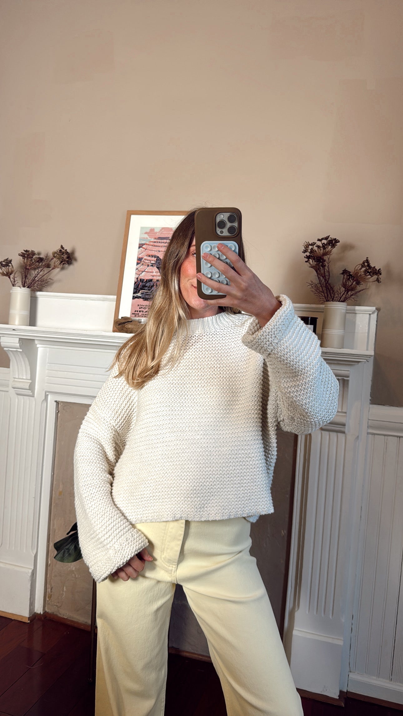 Cassie Crochet Sweater - IVORY