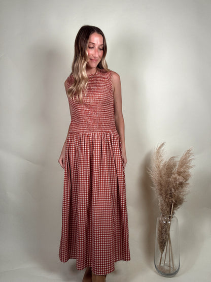 Sayler Gingham Smocked Dress