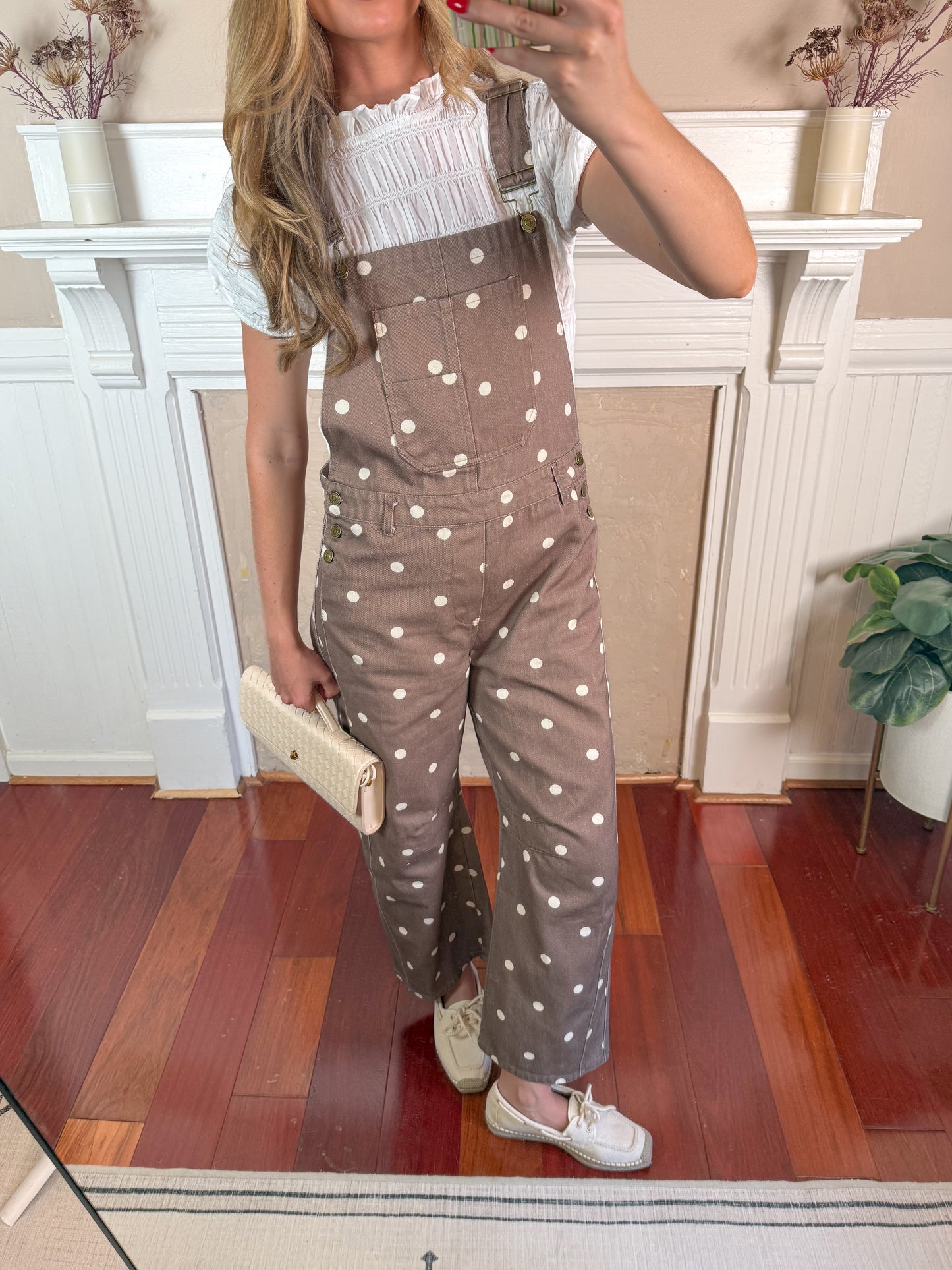 Polka Dot Barrel Overalls