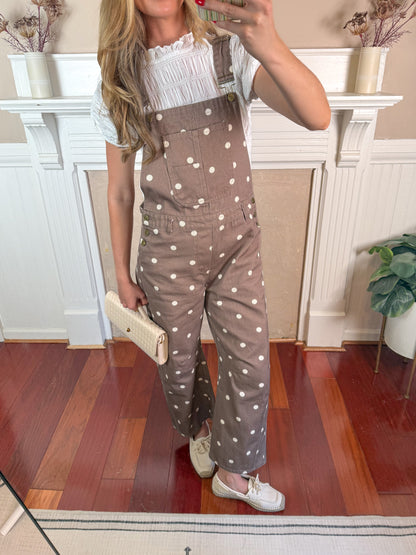 Polka Dot Barrel Overalls