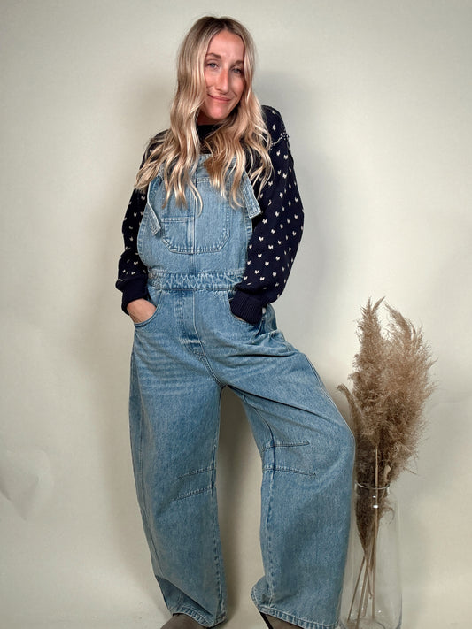 Barrel Denim Overalls