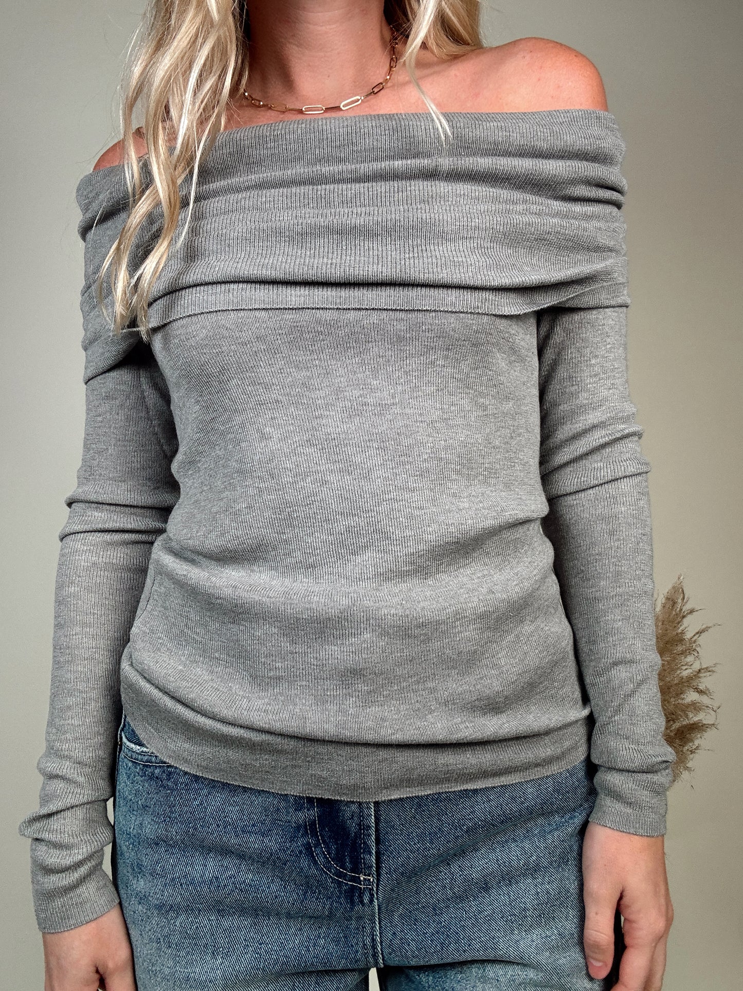 Ollie Sweater Top - Grey