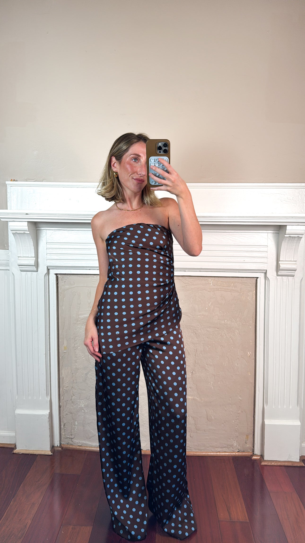 Coco Polka Dot Strapless Top and Pants Set