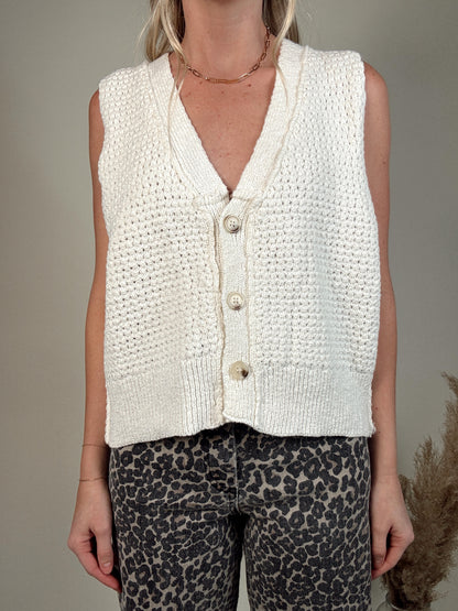 Zoe Sweater Vest - Cream