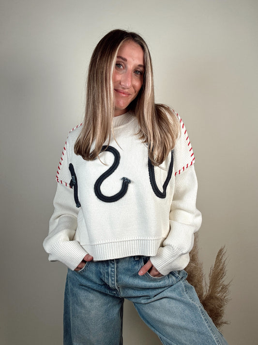 USA Rope Sweater - Cream
