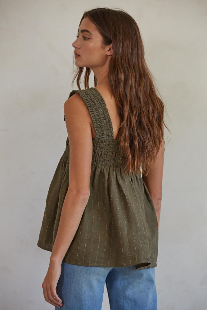 The Heather Smocked Tank Top