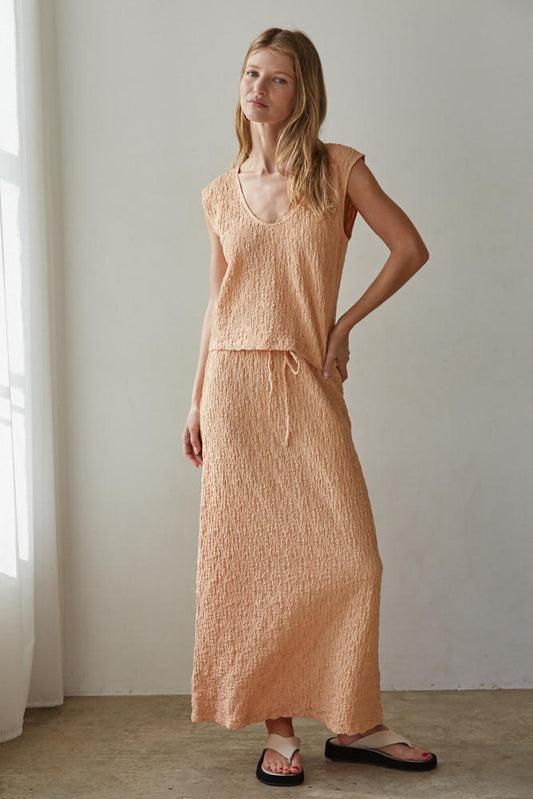 Yvette Top and Skirt Set - Apricot