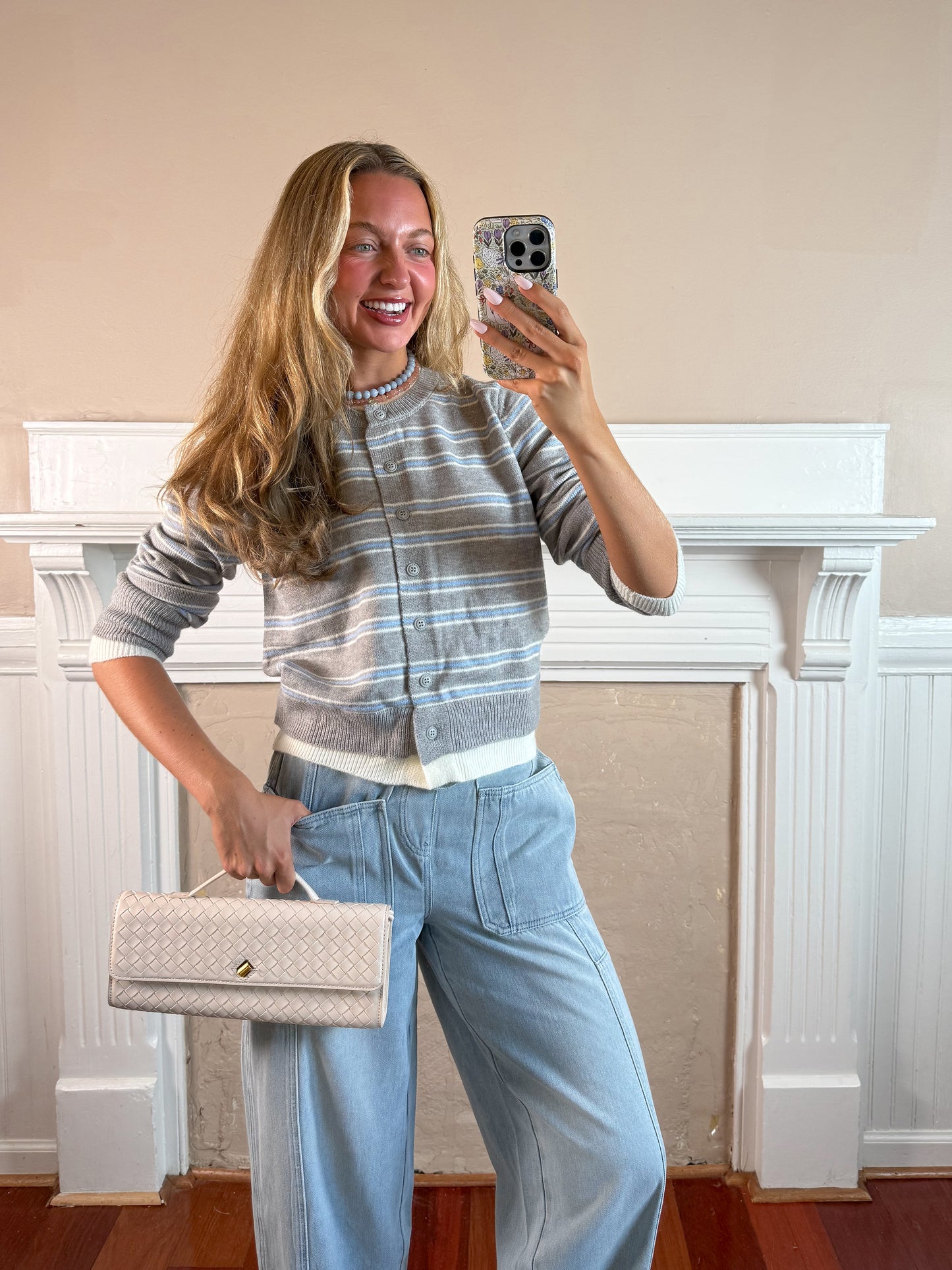 Layer Button Up Cardigan - Heather Grey