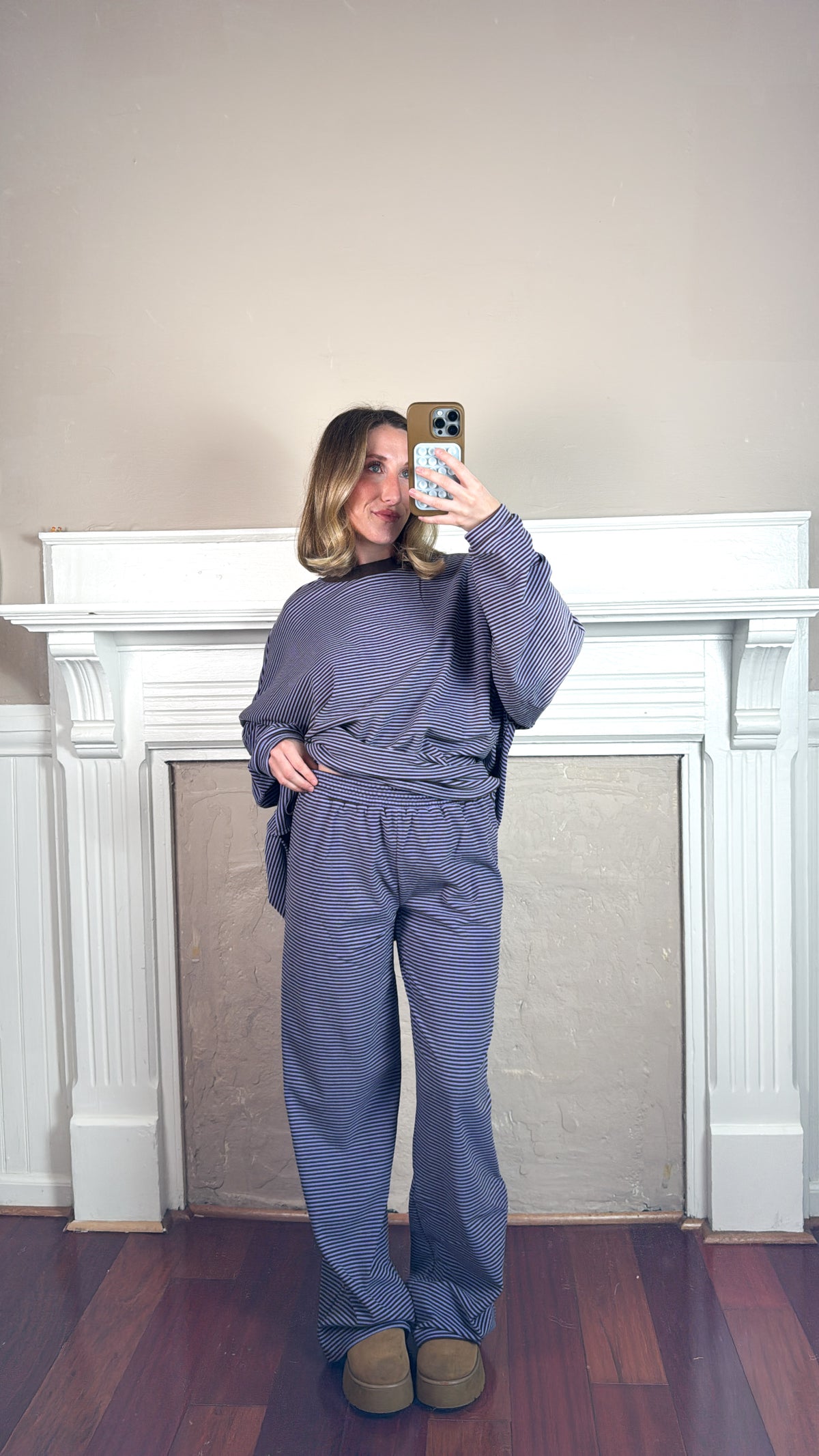 Lavender Chocolate Striped Pants