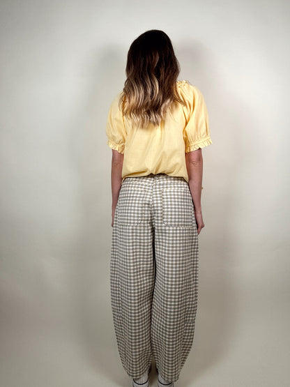 Checkered Barrel Jeans