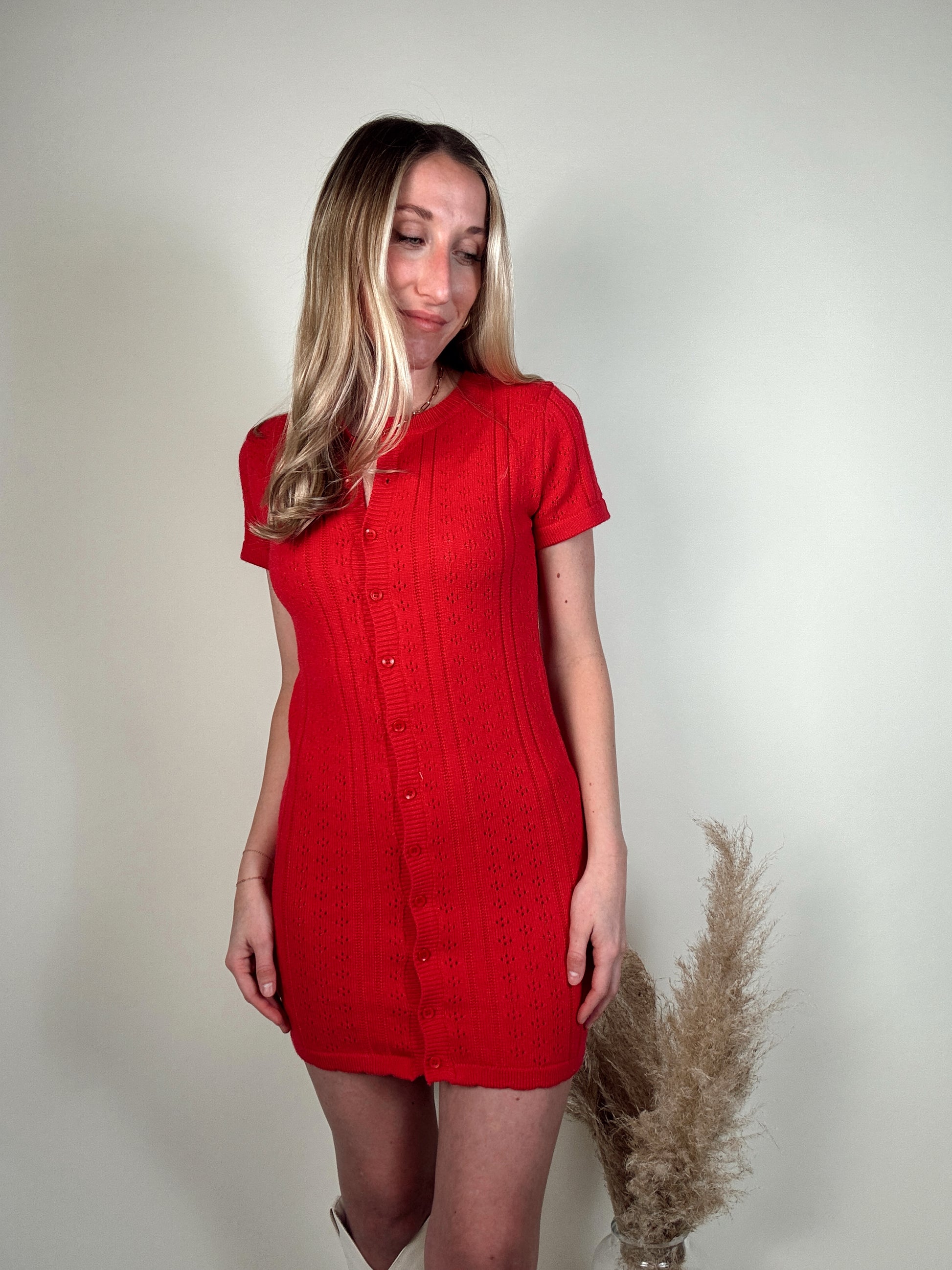 cherry knit dress REWIND KNIT MAXI DRESS | CHERRY TOMATO THIRD FORM