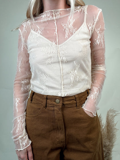 Lovely Lace Top - Cream