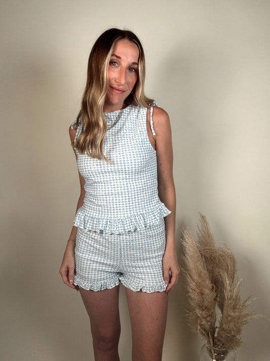 Blueberry Picnic Gingham Set