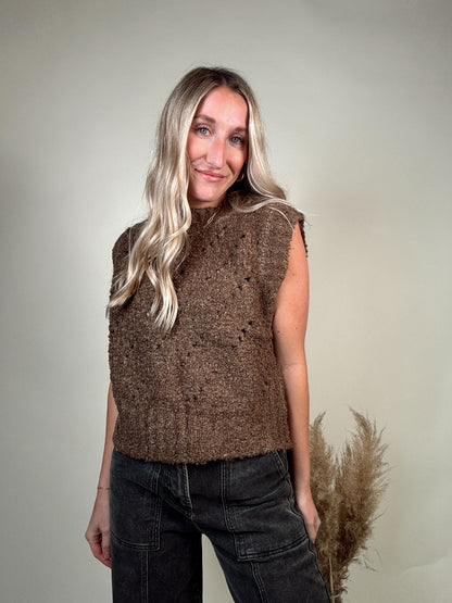 Kelsey Knit Vest - Brown