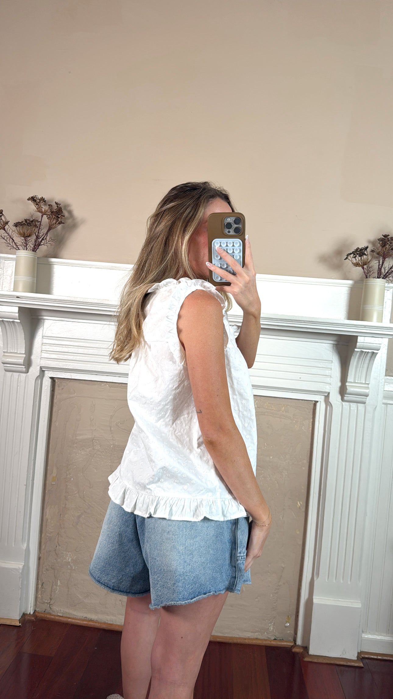 Embroidered Sleeveless Top