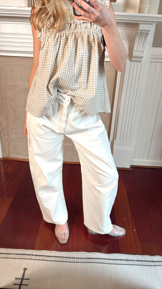 Ecru Barrel Jeans