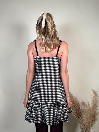 Penelope Plaid Dress - Black/White