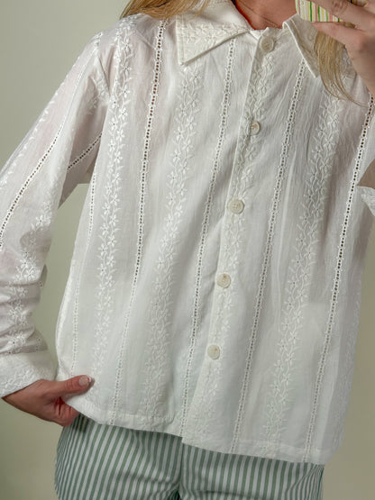 Lace Button Down Shirt