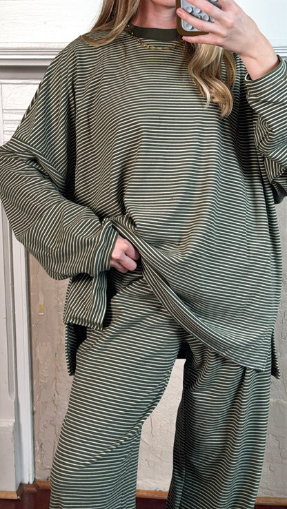 Olive Striped Bottoms