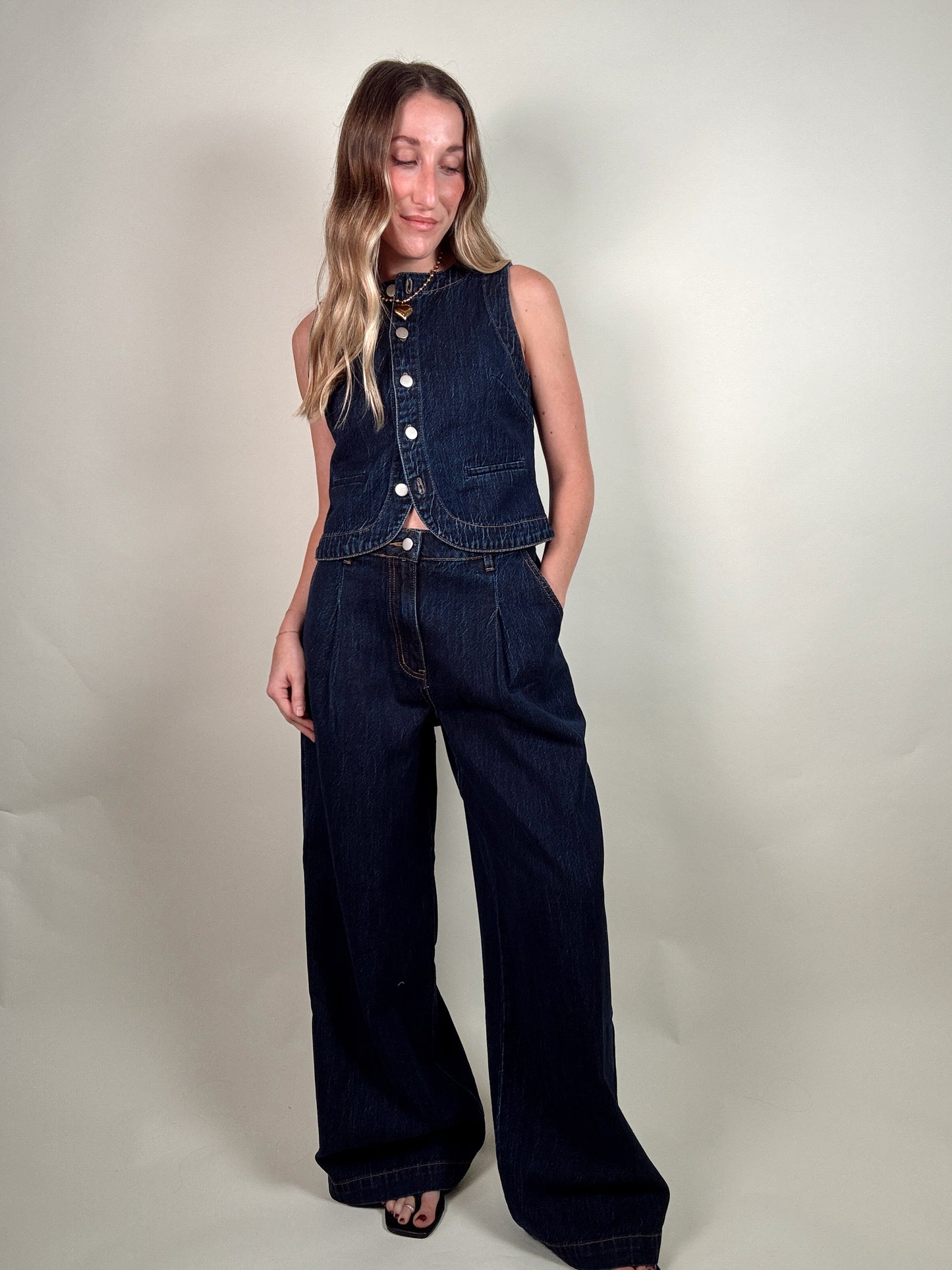 Dolly Denim Top and Pants Set