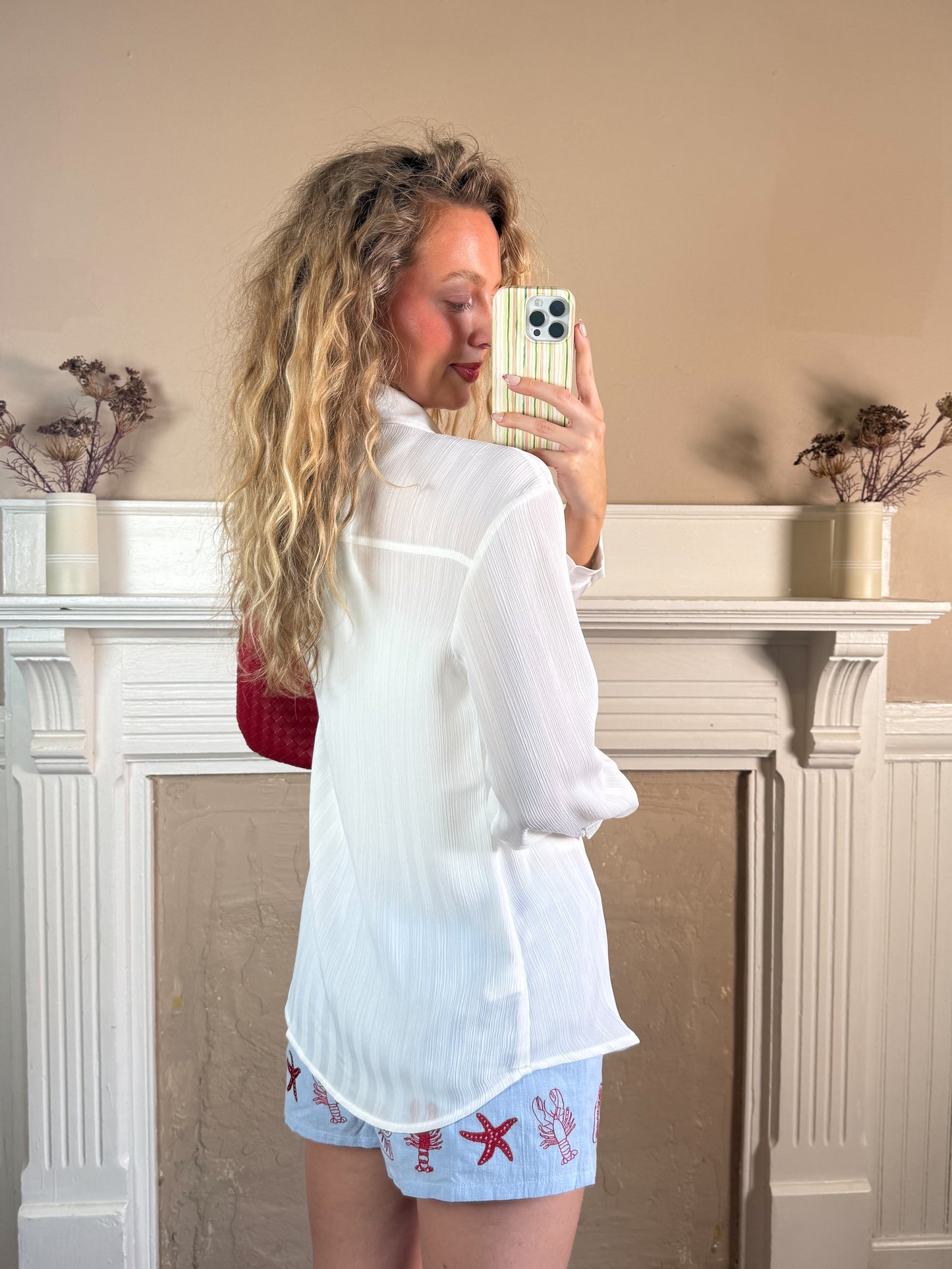 Textured Button Up Shirt