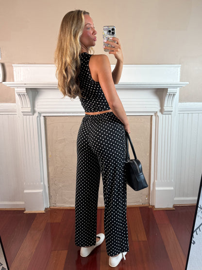 Polka Dot Top and Pants Set