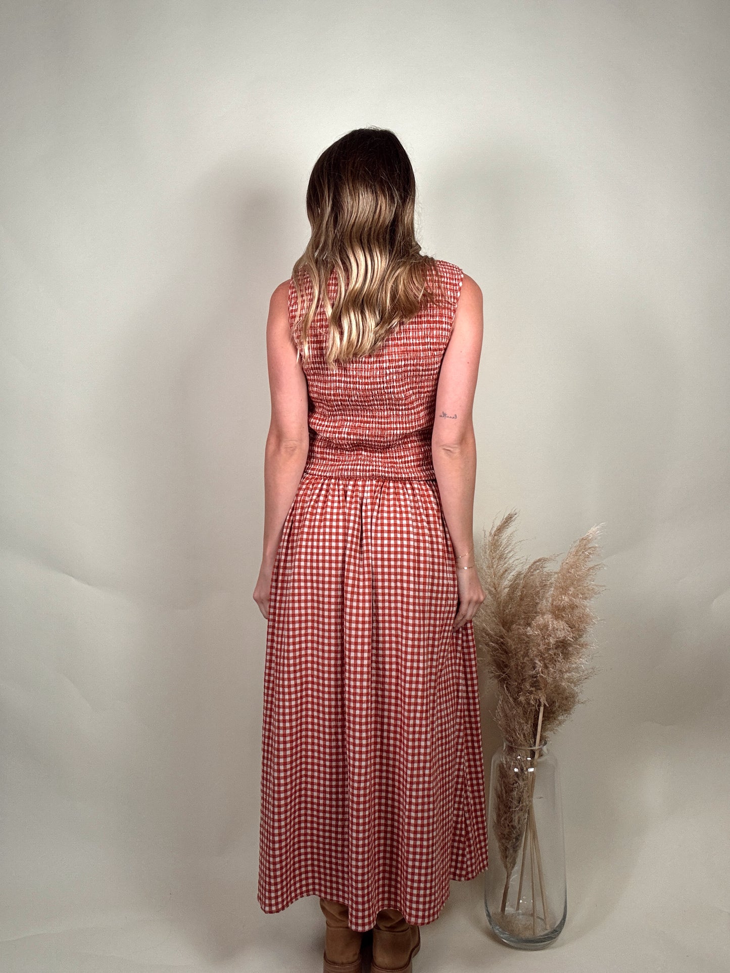 Sayler Gingham Smocked Dress