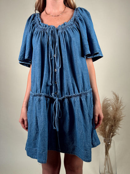 Delaney Denim Flared Romper