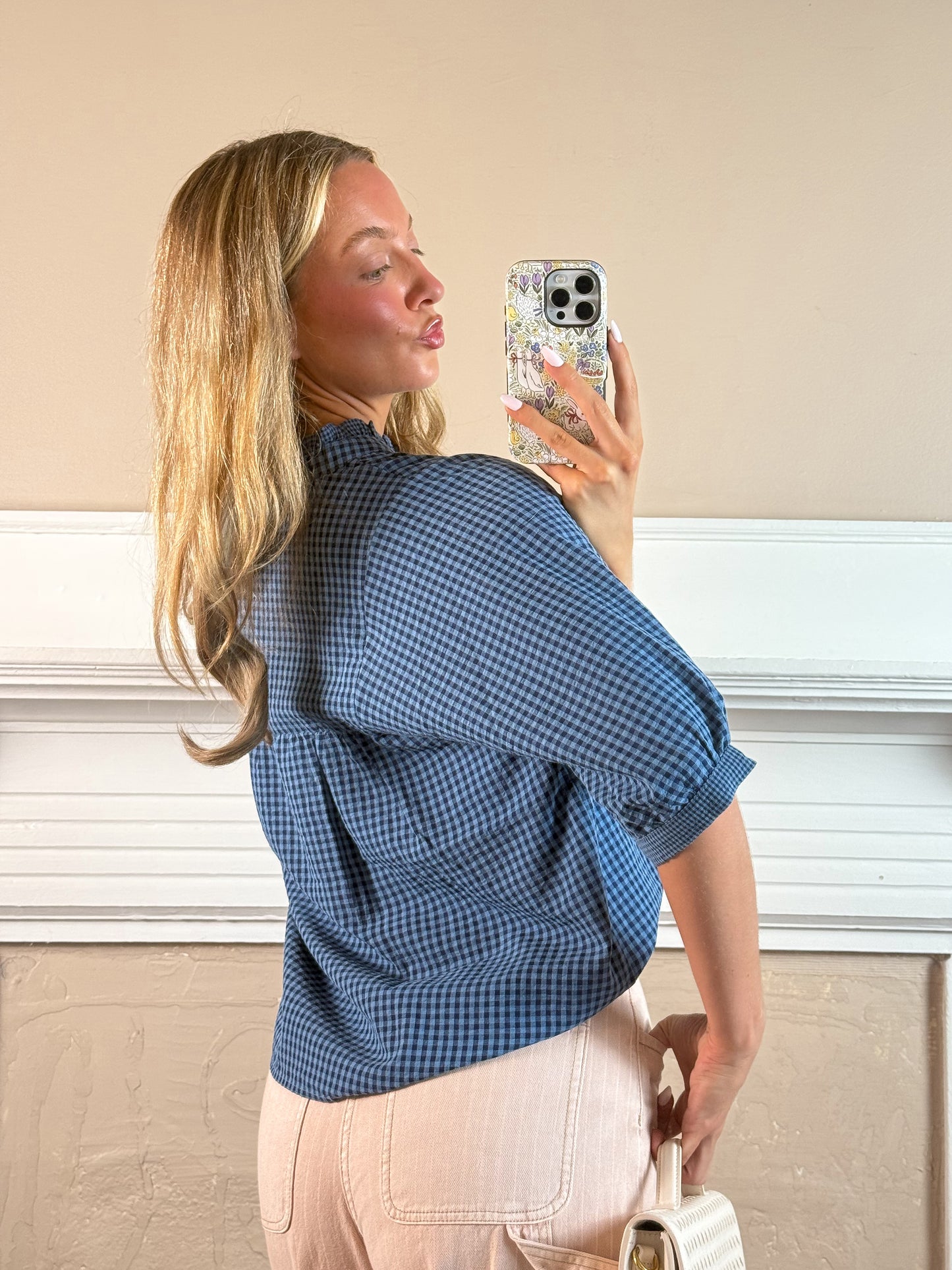 Midnight Gingham Blouse