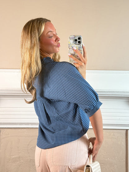 Midnight Gingham Blouse
