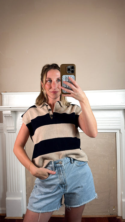 Harris Cotton Stripe Sweater Vest