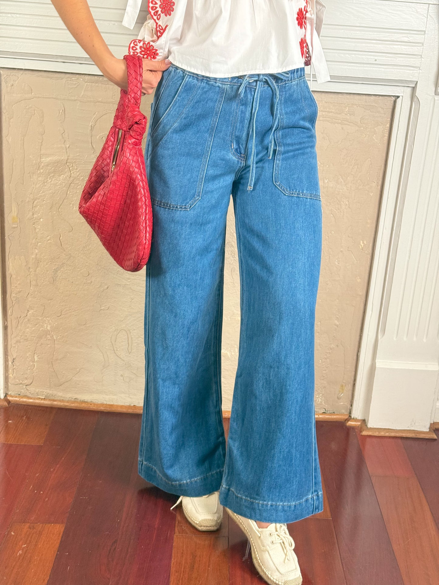 Drawstring Denim Pants