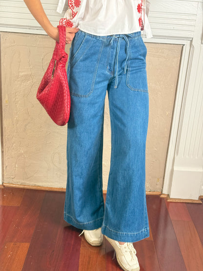 Drawstring Denim Pants