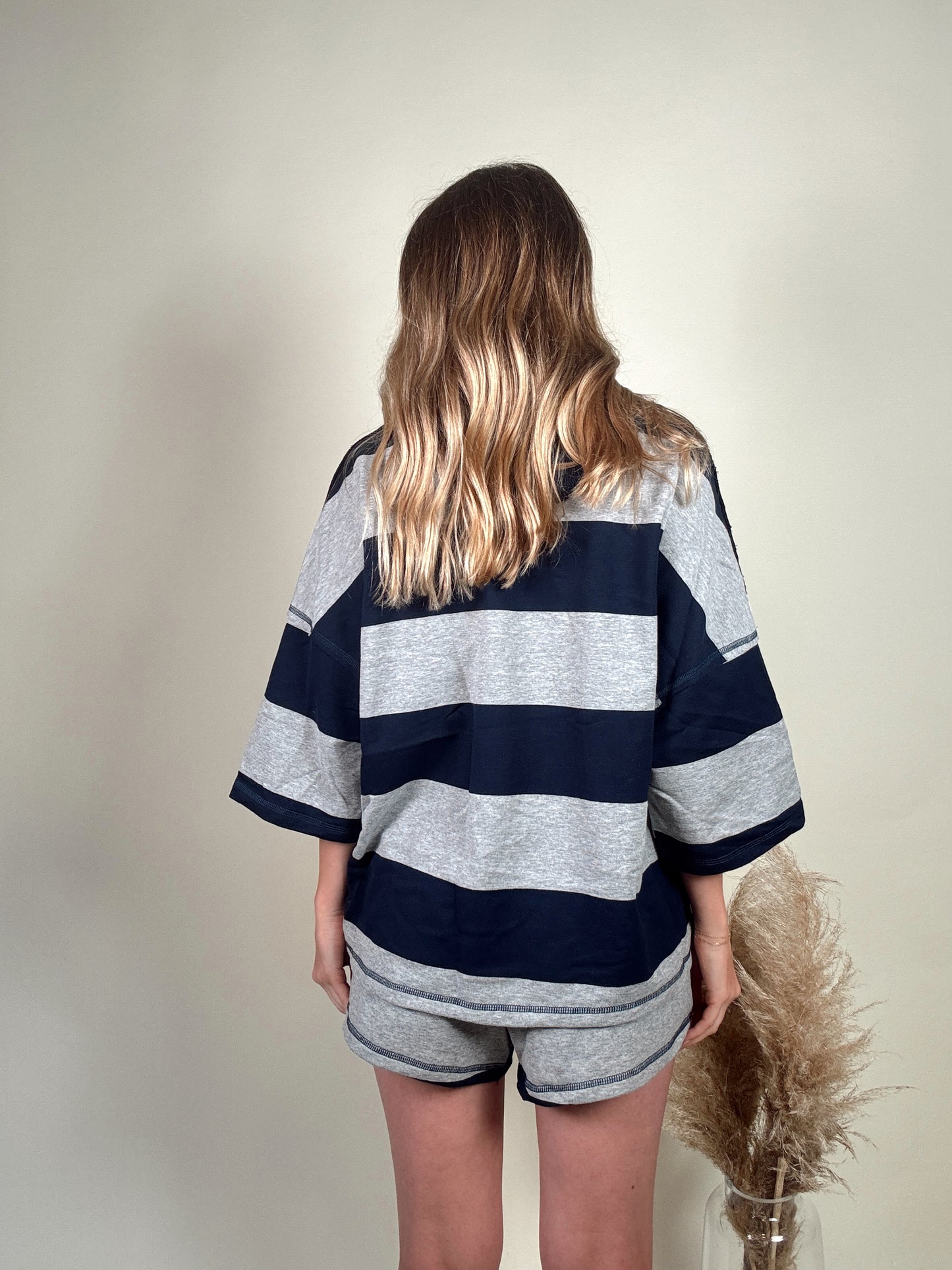 Free Falling Striped Top and Shorts Set