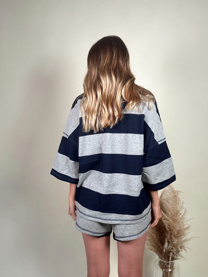 Free Falling Striped Top and Shorts Set