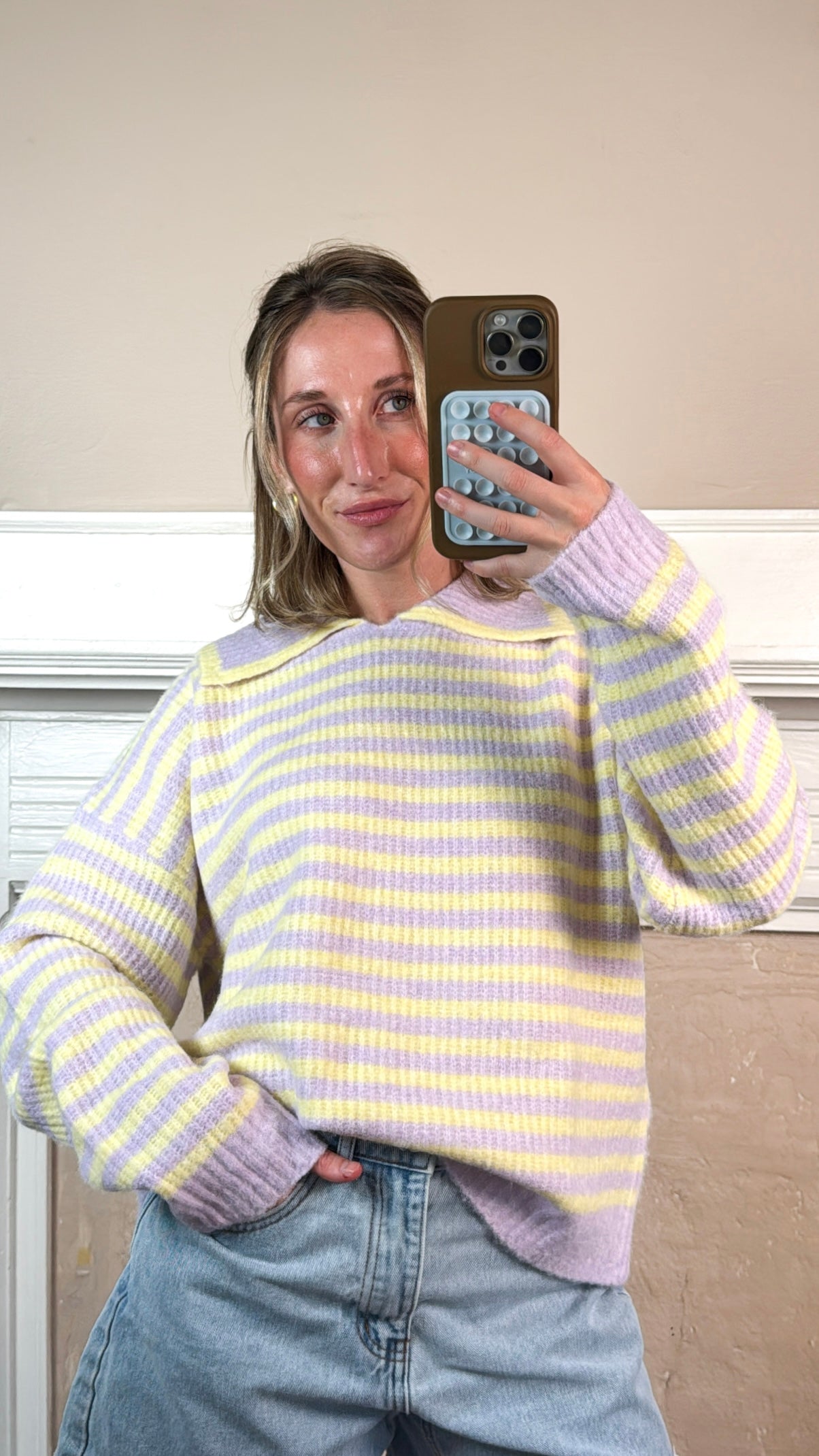 Lavender Striped Sweater