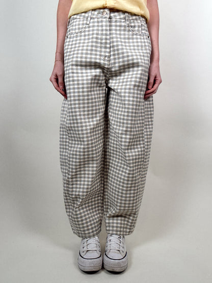 Checkered Barrel Jeans